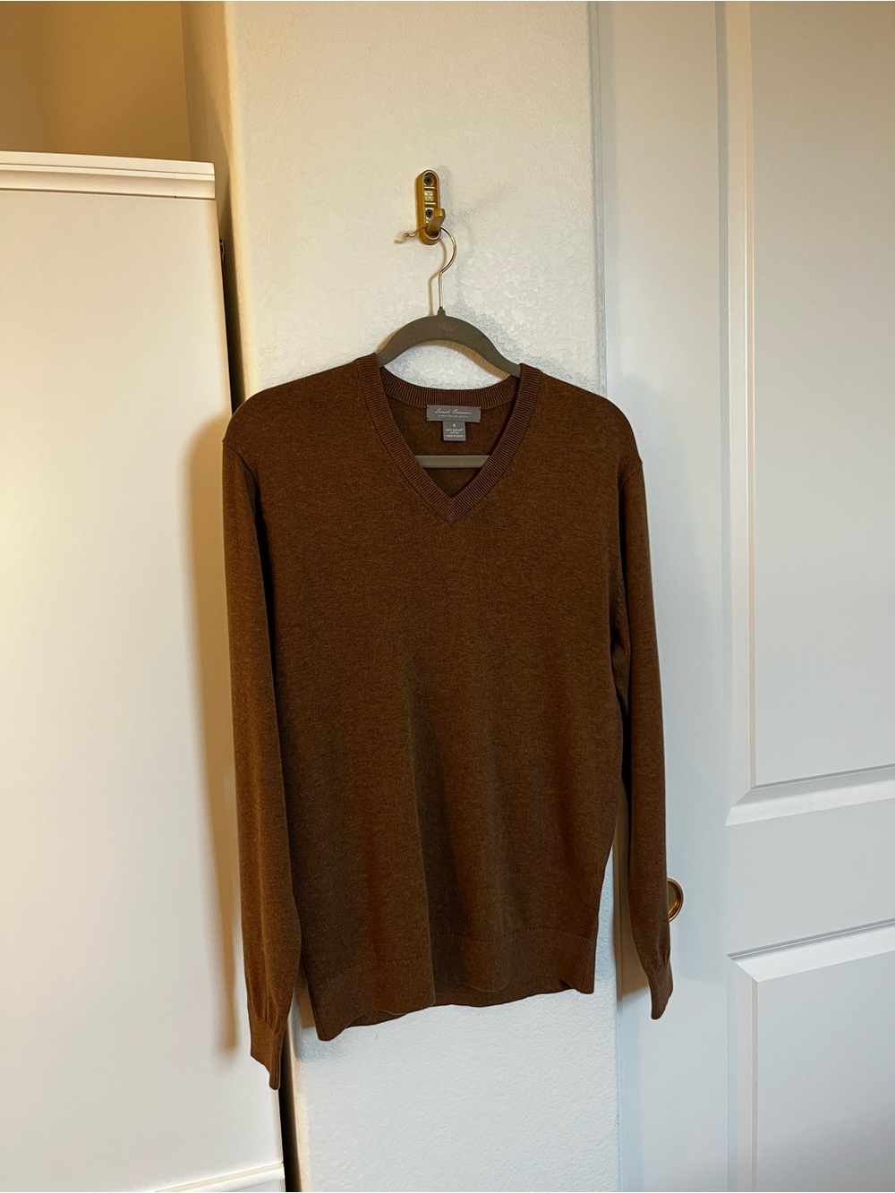Daniel Cremieux Signature Collection V Neck Sweater Men’s S Brown Supima Cotton